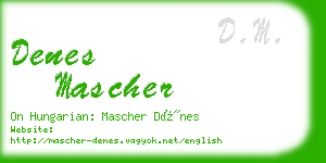 denes mascher business card